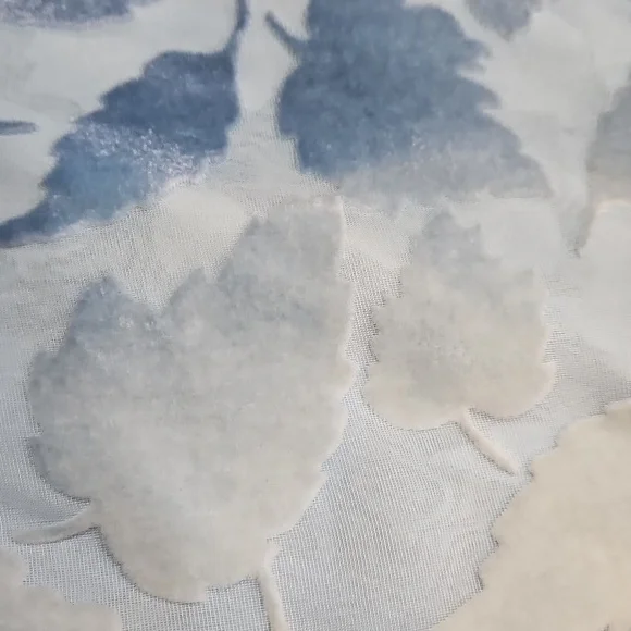 NWT NATORI BLUE FALLING LEAVES LONG VELVET BURNOUT SILK‎  KIMONO - Picture 11 of 13